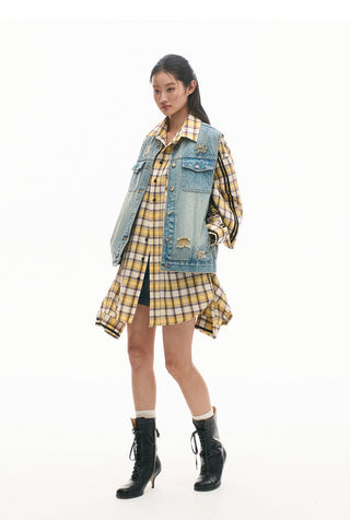 [NAWS] Butter Shirt Double Sleeve Plaid Top