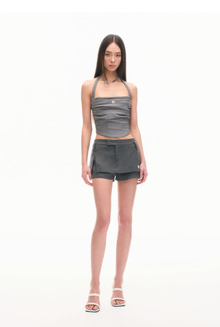 [NAWS] Short Skirt Minimalist Zipper Suit Skirt