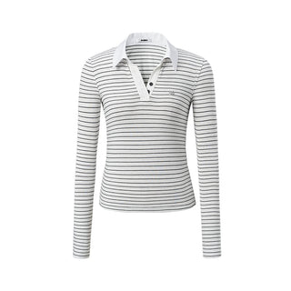 [NAWS]  Long Sleeve Polo Striped Retro T-Shirt