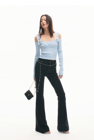 [NAWS] +5CM Retro high waist slim jeans