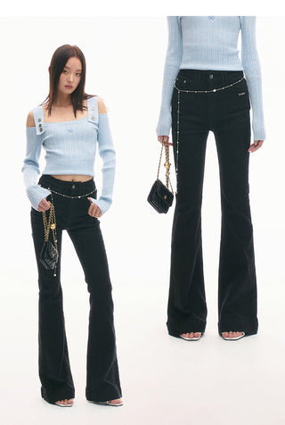 [NAWS] +5CM Retro high waist slim jeans