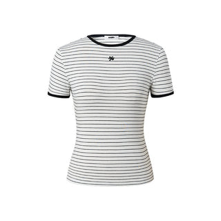 [NAWS] Contrast Color Striped T-Shirt