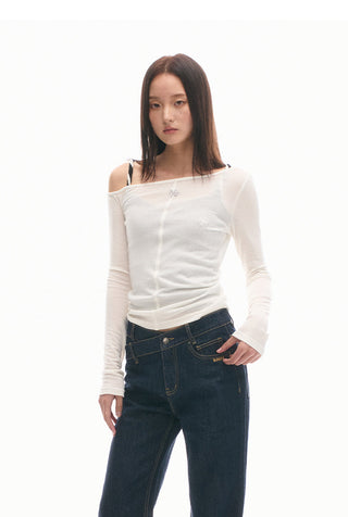 [NAWS] Asymmetric Wool Long Sleeve Top