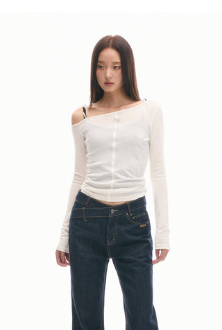 [NAWS] Asymmetric Wool Long Sleeve Top