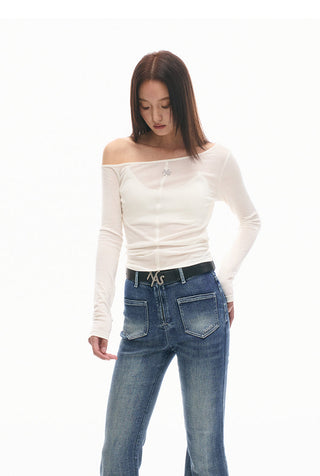 [NAWS] Asymmetric Wool Long Sleeve Top