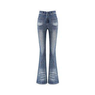 [NAWS] Double Sided Fish Jeans High Waist Bootcut Pants