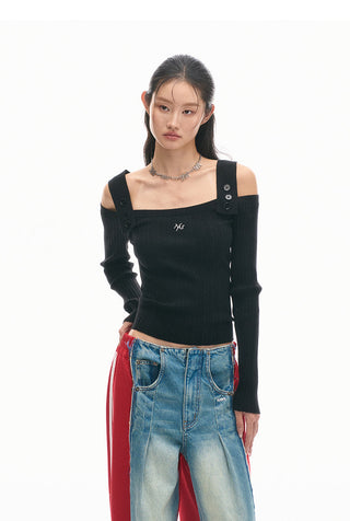 [NAWS] Vacation Strap Knitwear Cashmere Long Sleeve