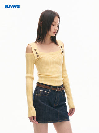 [NAWS] Vacation Strap Knitwear Cashmere Long Sleeve