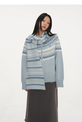 [NAWS] Fair Nordic Retro Jacquard Cardigan