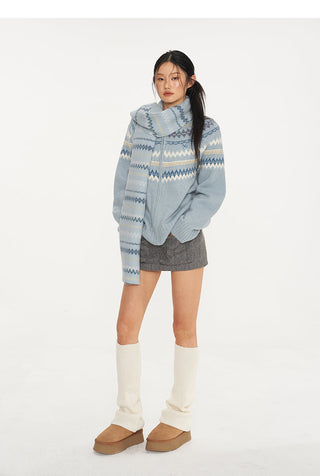 [NAWS] Fair Nordic Retro Jacquard Cardigan