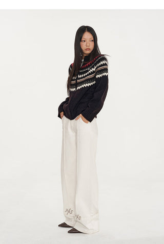 [NAWS] Parallel Straight V Waist Casual Pants