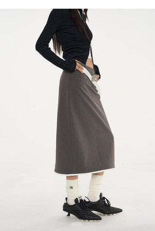 [NAWS] Pencil Skirt Gray Straight Hip Suit Skirt