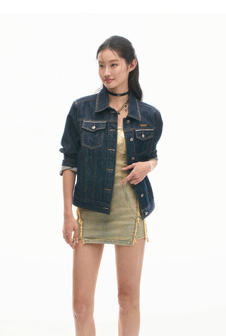 [NAWS] Python Twill Denim Cinched Dress