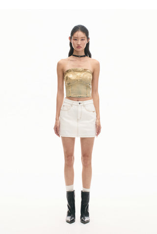 [NAWS] Python Vintage Distressed Denim Top