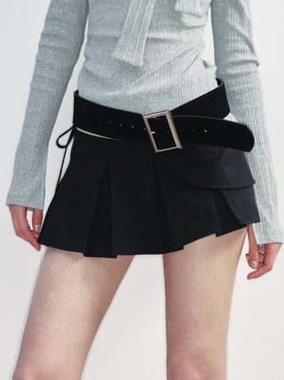 [NS76] SS Sweet College Detachable Belt Pleated Skirt