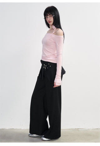 [NS76] SS Low Waist Pleated Casual Suit Pants