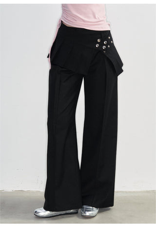 [NS76] SS Low Waist Pleated Casual Suit Pants