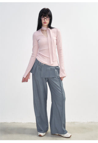 [NS76] SS Low Waist Pleated Casual Suit Pants