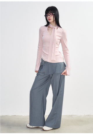 [NS76] SS Low Waist Pleated Casual Suit Pants