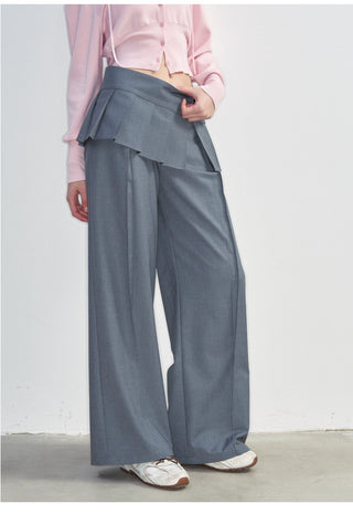 [NS76] SS Low Waist Pleated Casual Suit Pants