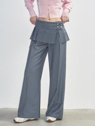 [NS76] SS Low Waist Pleated Casual Suit Pants