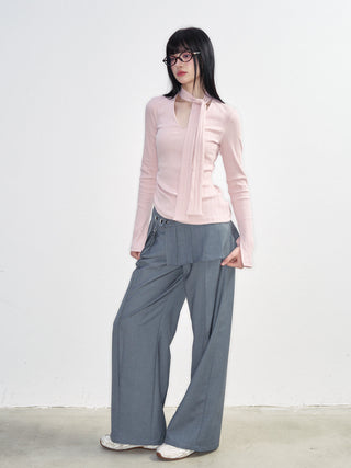 [NS76] SS Low Waist Pleated Casual Suit Pants