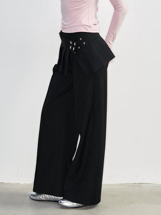 [NS76] SS Low Waist Pleated Casual Suit Pants