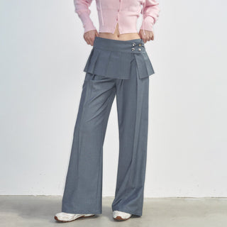 [NS76] SS Low Waist Pleated Casual Suit Pants