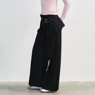 [NS76] SS Low Waist Pleated Casual Suit Pants