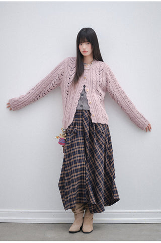 [OTR] British College Style Irregular Plaid Skirt