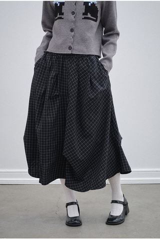 [OTR] British College Style Irregular Plaid Skirt