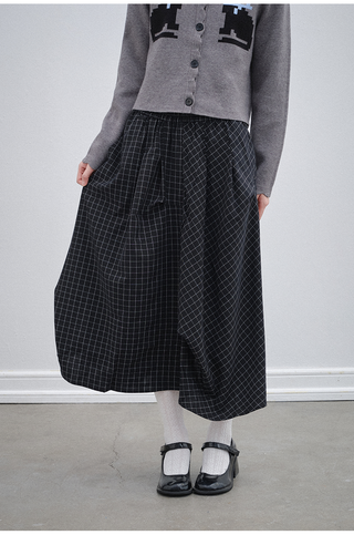 [OTR] British College Style Irregular Plaid Skirt