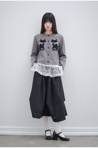 [OTR] British College Style Irregular Plaid Skirt