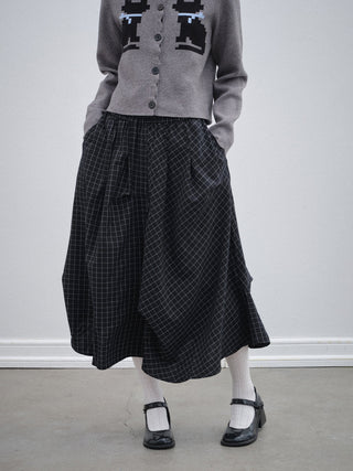 [OTR] British College Style Irregular Plaid Skirt