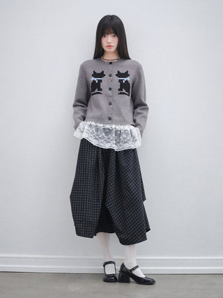 [OTR] British College Style Irregular Plaid Skirt