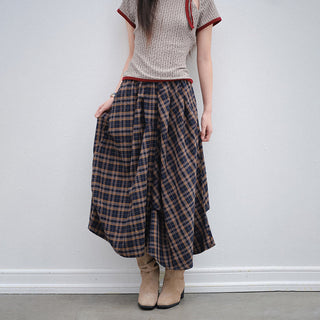 [OTR] British College Style Irregular Plaid Skirt