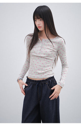 [OTR] Pink Printed Knitted T-Shirt