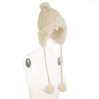 Wool knitted plush hat