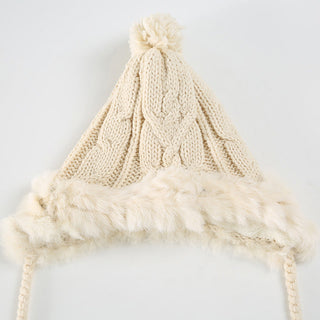 Wool knitted plush hat