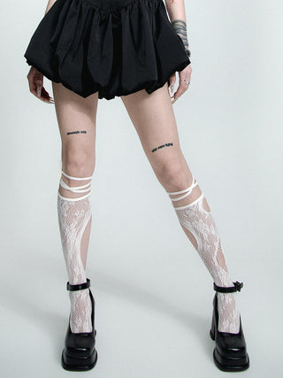 Gothic style hollow mesh knee-high socks