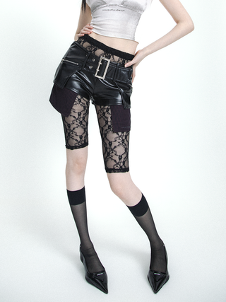 Translucent lace hollow mesh stockings