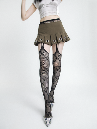 Y2k  Love hollow mesh stockings