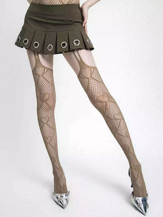 Y2k  Love hollow mesh stockings