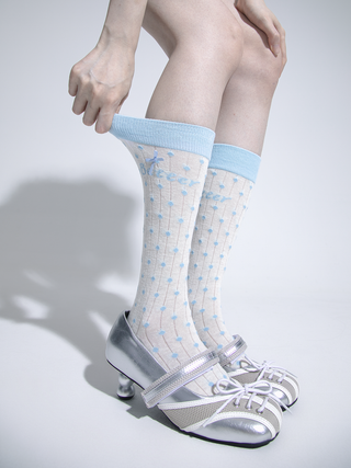 Macaroon Polka Dot Bowknot socks