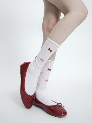 Candy Bow Girls Mesh Socks