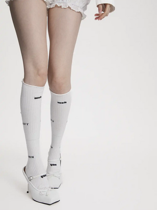 Letter graphic sporty socks