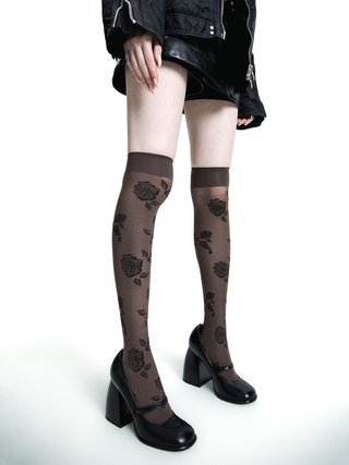 Retro floral transparent stockings