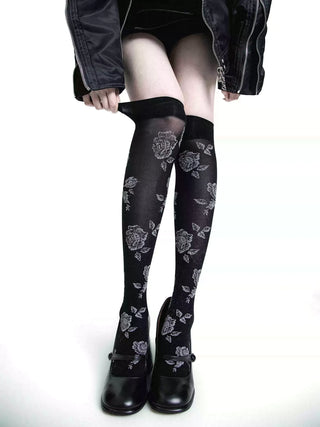 Retro floral transparent stockings