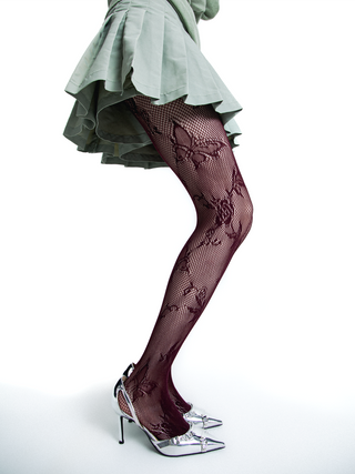 Butterfly flower hollow stockings