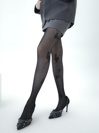 Jacquard transparent darkgothic stockings